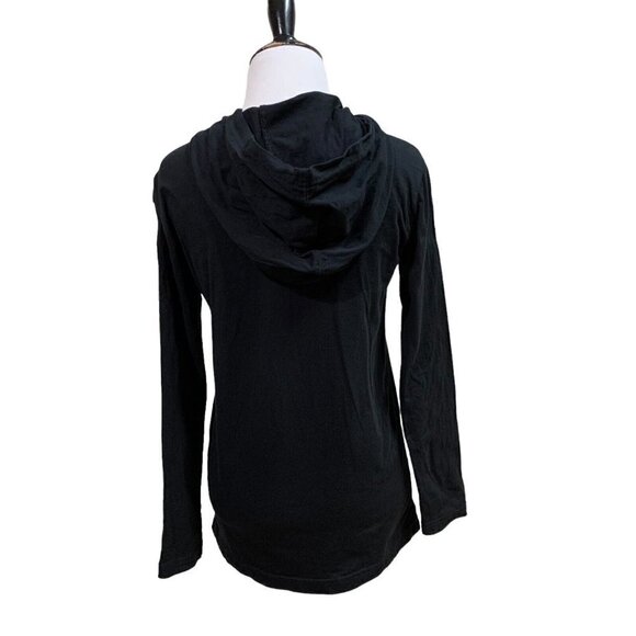 Puma Girl's T-Shirt L Large (14-16) with Hoodie Logo Print Silver Black Cotton - Picture 4 of 5